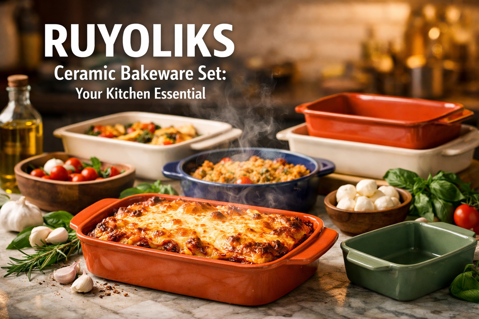 RUYOLIKS Ceramic Bakeware Set