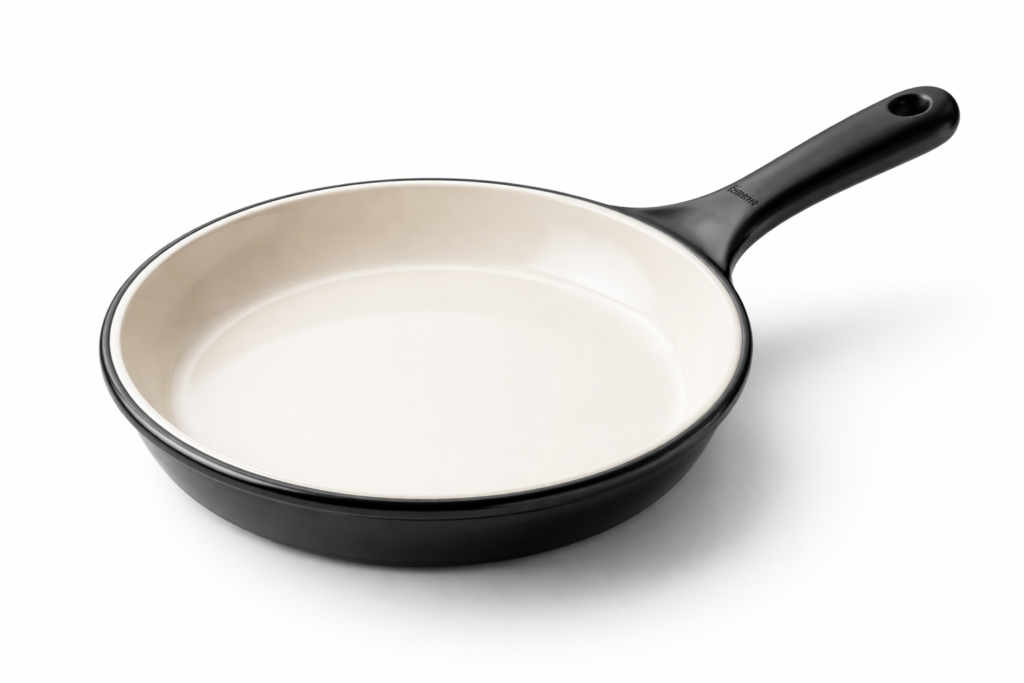 professional product photography of Xtrema Pure Ceramic Cookware skillet on clean white background showing smooth ceramic surface