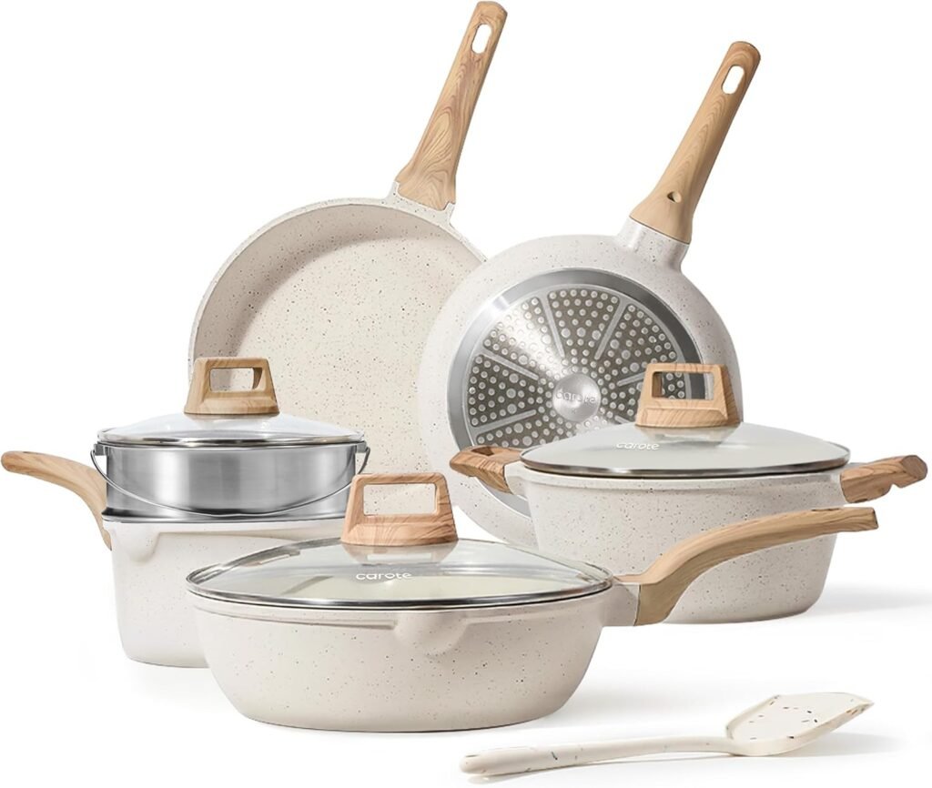 CAROTE 10-Piece White Granite Set