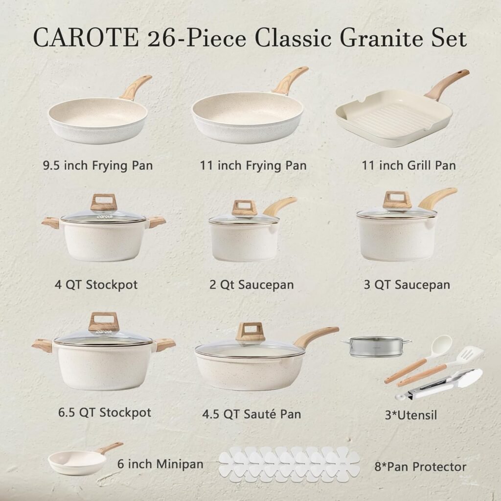CAROTE 26-Piece Pots and Pans Set