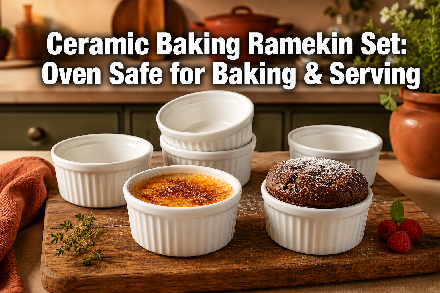 Ceramic Baking Ramekin Set: Oven Safe for Baking and Serving